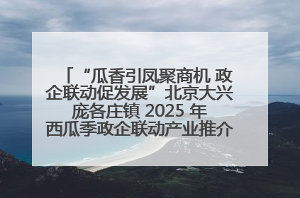 “瓜香引凤聚商机 政企联动促发展”北京大兴庞各庄镇 2025 年西瓜季政企联动产业推介活动圆满举行