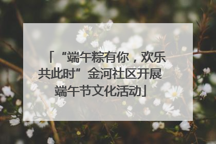 “端午粽有你，欢乐共此时”金河社区开展端午节文化活动
