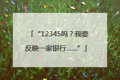 “12345吗？我要反映一家银行……”