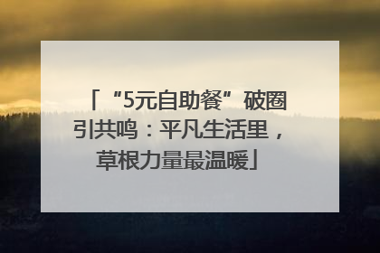 “5元自助餐”破圈引共鸣：平凡生活里，草根力量最温暖