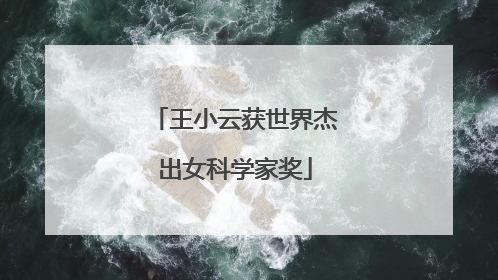 王小云获世界杰出女科学家奖