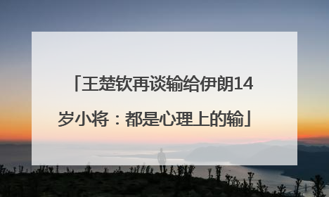 王楚钦再谈输给伊朗14岁小将：都是心理上的输