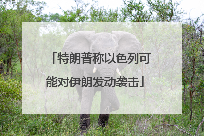 特朗普称以色列可能对伊朗发动袭击