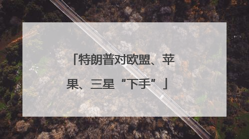 特朗普对欧盟、苹果、三星“下手”