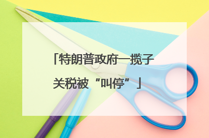 特朗普政府一揽子关税被“叫停”