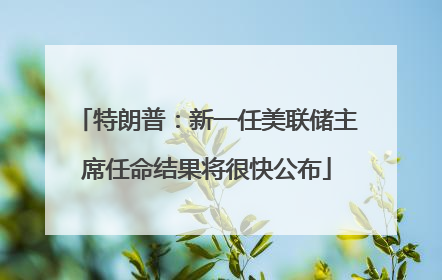 特朗普：新一任美联储主席任命结果将很快公布