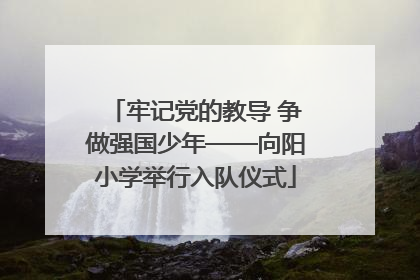 牢记党的教导 争做强国少年——向阳小学举行入队仪式