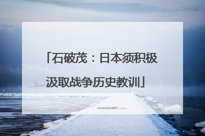 石破茂：日本须积极汲取战争历史教训