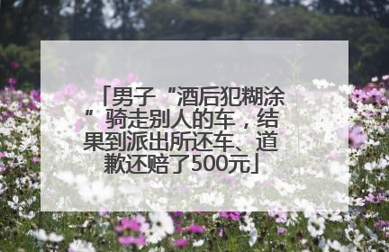 男子“酒后犯糊涂”骑走别人的车，结果到派出所还车、道歉还赔了500元
