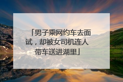 男子乘网约车去面试，却被女司机连人带车送进湖里