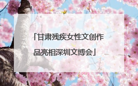 甘肃残疾女性文创作品亮相深圳文博会