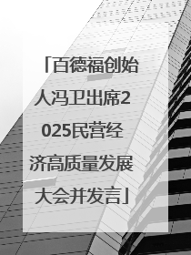百德福创始人冯卫出席2025民营经济高质量发展大会并发言
