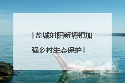 盐城射阳新坍镇加强乡村生态保护