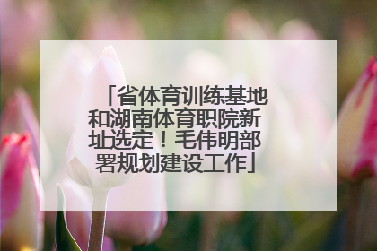 省体育训练基地和湖南体育职院新址选定！毛伟明部署规划建设工作