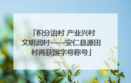 积分治村 产业兴村 文明润村——安仁县源田村再获国字号称号
