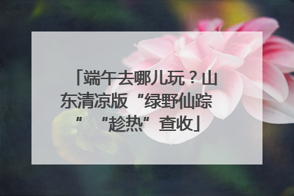 端午去哪儿玩？山东清凉版“绿野仙踪”“趁热”查收