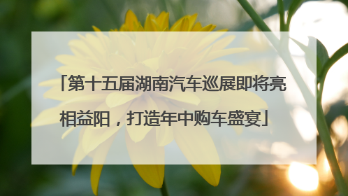 第十五届湖南汽车巡展即将亮相益阳，打造年中购车盛宴