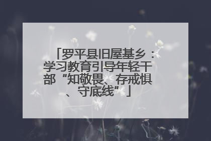 罗平县旧屋基乡：学习教育引导年轻干部“知敬畏、存戒惧、守底线”