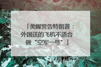 美媒警告特朗普：外国送的飞机不适合做“空军一号”