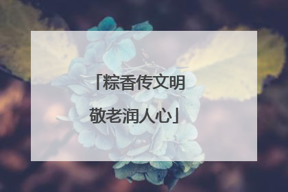 粽香传文明 敬老润人心