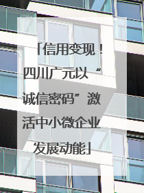 信用变现！四川广元以“诚信密码”激活中小微企业发展动能