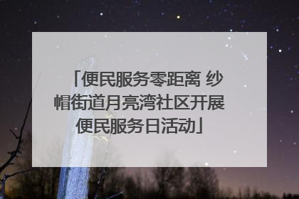 便民服务零距离 纱帽街道月亮湾社区开展便民服务日活动