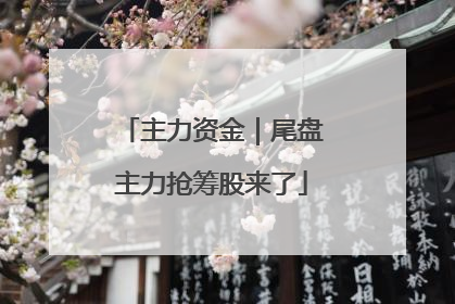 主力资金｜尾盘主力抢筹股来了