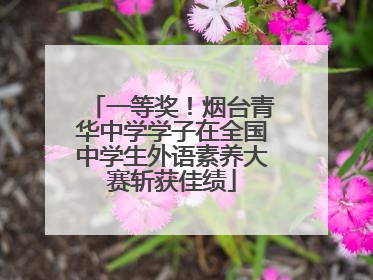 一等奖！烟台青华中学学子在全国中学生外语素养大赛斩获佳绩