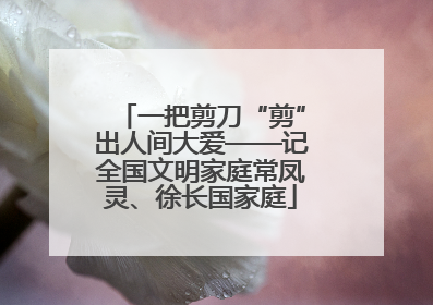 一把剪刀“剪”出人间大爱——记全国文明家庭常凤灵、徐长国家庭