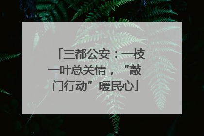 三都公安：一枝一叶总关情，“敲门行动”暖民心