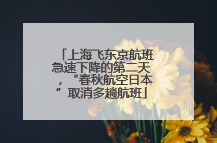 上海飞东京航班急速下降的第二天，“春秋航空日本”取消多趟航班