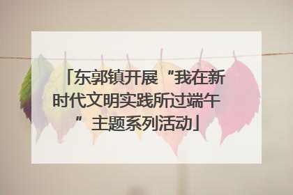 东郭镇开展“我在新时代文明实践所过端午”主题系列活动