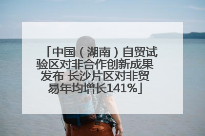 中国（湖南）自贸试验区对非合作创新成果发布 长沙片区对非贸易年均增长141%