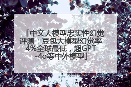 中文大模型忠实性幻觉评测：豆包大模型幻觉率4%全球最低，超GPT-4o等中外模型