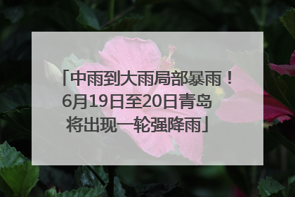 中雨到大雨局部暴雨！6月19日至20日青岛将出现一轮强降雨