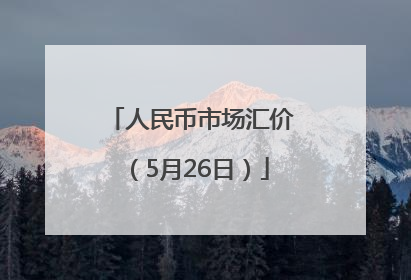 人民币市场汇价（5月26日）