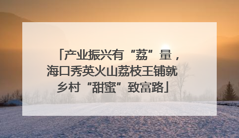 产业振兴有“荔”量，海口秀英火山荔枝王铺就乡村“甜蜜”致富路