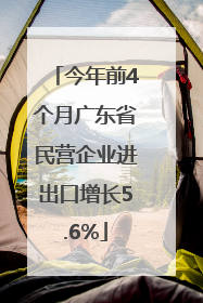 今年前4个月广东省民营企业进出口增长5.6%