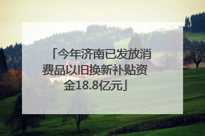 今年济南已发放消费品以旧换新补贴资金18.8亿元