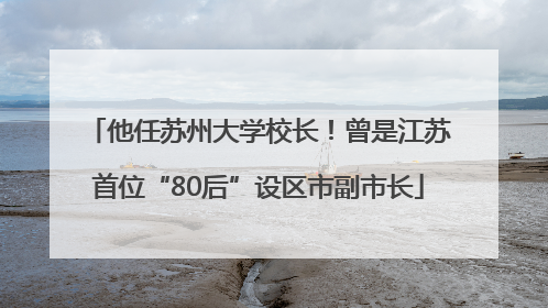 他任苏州大学校长！曾是江苏首位“80后”设区市副市长