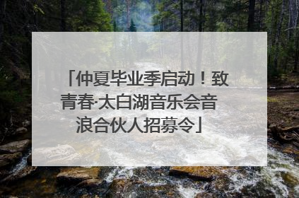 仲夏毕业季启动！致青春·太白湖音乐会音浪合伙人招募令