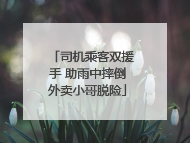 司机乘客双援手 助雨中摔倒外卖小哥脱险