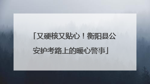 又硬核又贴心！衡阳县公安护考路上的暖心警事
