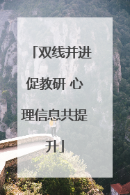 双线并进促教研 心理信息共提升