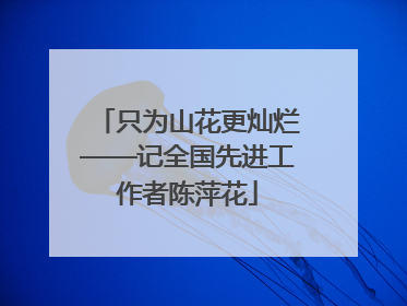 只为山花更灿烂——记全国先进工作者陈萍花