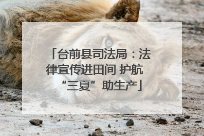 台前县司法局：法律宣传进田间 护航“三夏”助生产