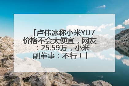 卢伟冰称小米YU7价格不会太便宜，网友：25.59万，小米副董事：不行！