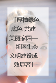 厚植绿色底色 共建美丽家园——新区生态文明建设成效显著