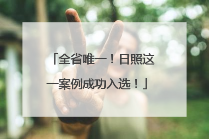 全省唯一！日照这一案例成功入选！