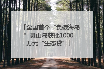 全国首个“负碳海岛”灵山岛获批1000万元“生态贷”